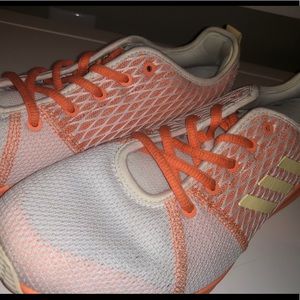 White and Orange Women’s Adidas Sneakers